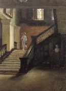 Bernard Hall Staircase to Public Library Spain oil painting artist